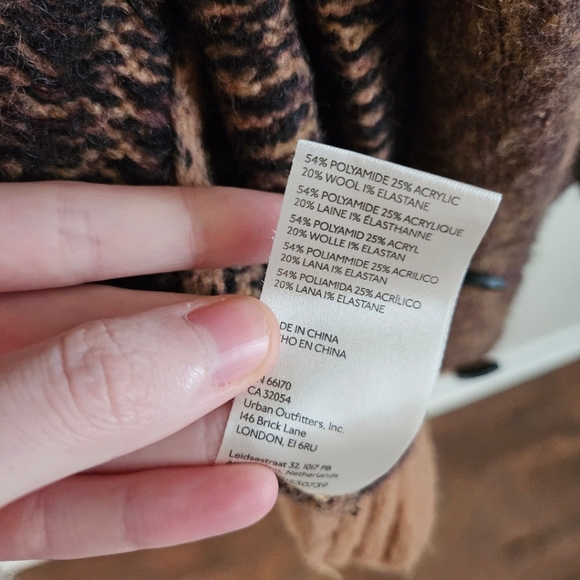 Free People Brown Plaid Sepia Sweater Cardigan in Birchwood Combo - Picture 10 of 11